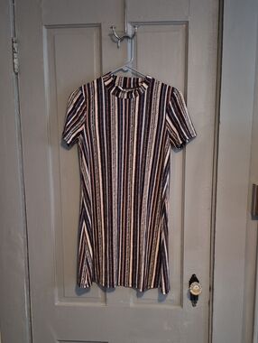 BCBGeneration Striped Tunic Dress in Navy, White, Pink
